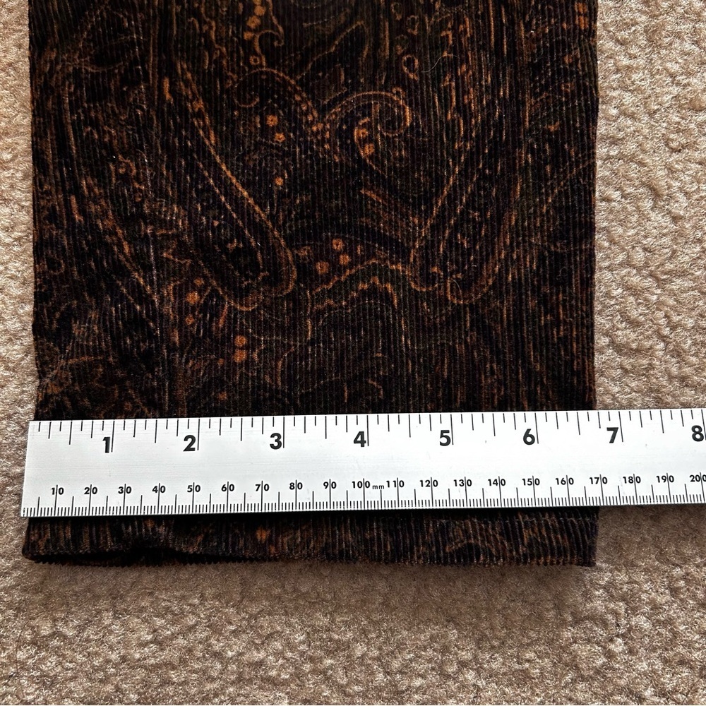 Lauren Ralph Lauren Corduroy Paisley Vintage Pants - Picture 4 of 11